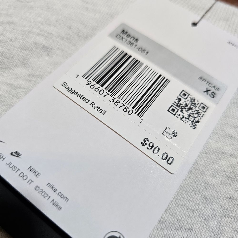 Nike Solo Swoosh Crewneck Sweatshirt Heather Grey XS Unisex Fleece DX1361-051 LE - Picture 11 of 13